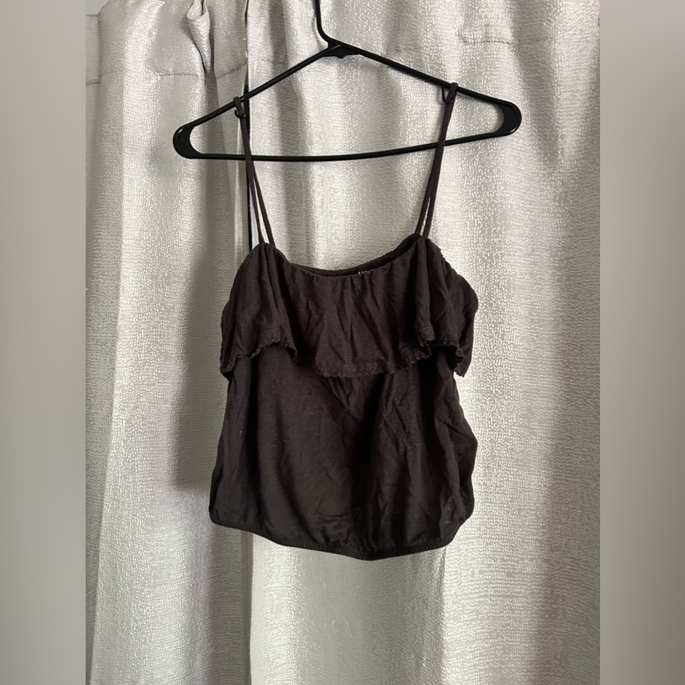 american eagle cropped gray tank top